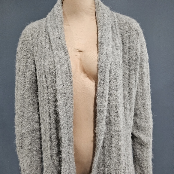 CLASSIC ALPACA Made in Peru Women Gray Alpaca Waterfall Open Cardigan M - Picture 3 of 8